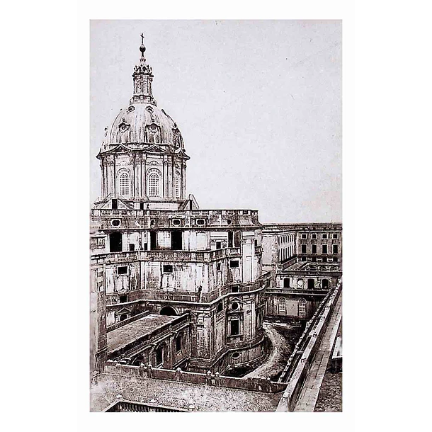 1930's Bilhete Postal de Mafra. Zimbório e Pátio da Basílica