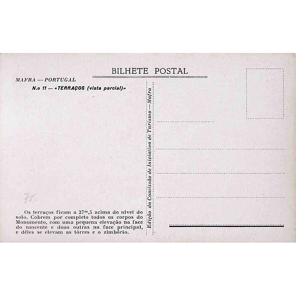1930's Bilhete Postal de Mafra. Terraços
