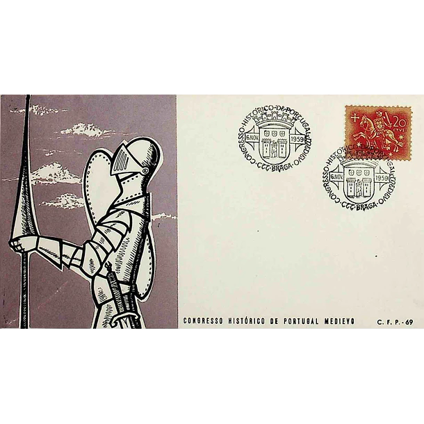 1959 Carimbo Comemorativo do Congresso Histórico de Portugal Medievo