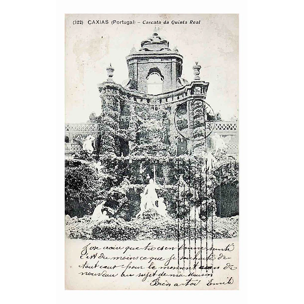 1900's Bilhete Postal de Caxias. Cascata da Quinta Real