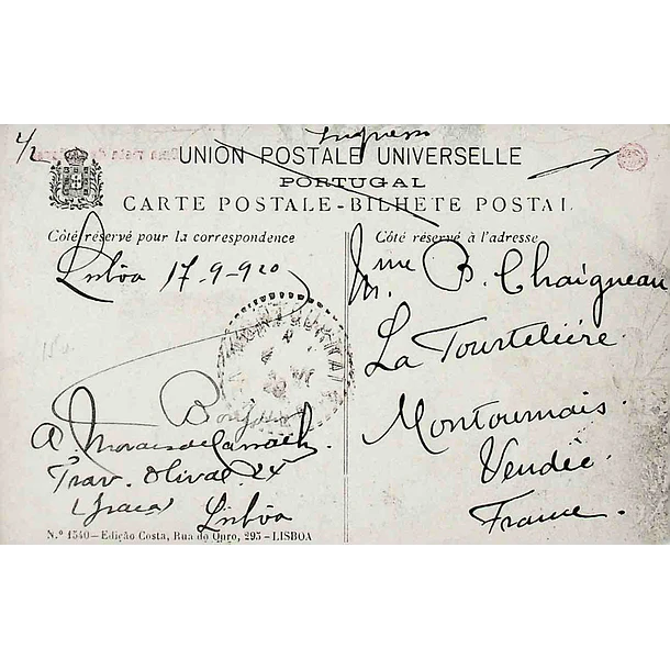 1900's Bilhete Postal de Colares. Uma vista