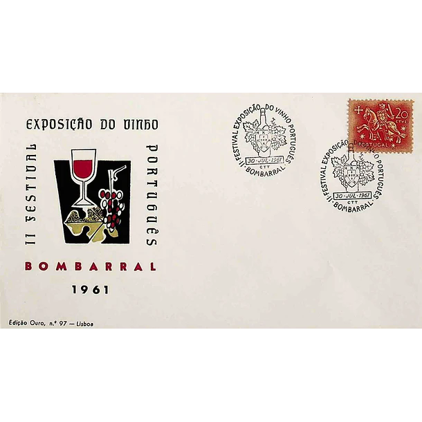 1961 Carimbo Comemorativo do 2º Festival Exposição do Vinho Português
