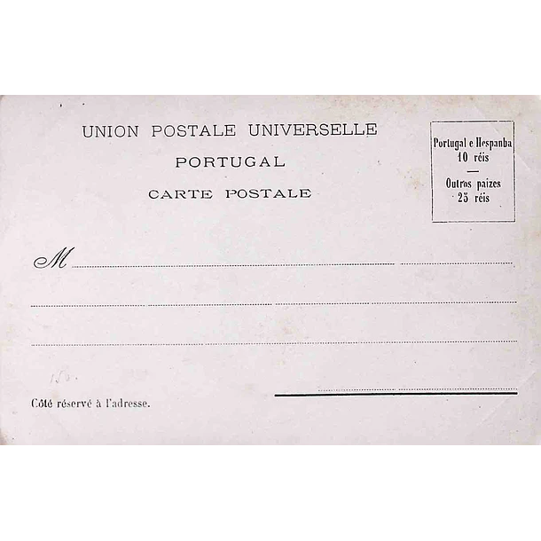 1901 Bilhete Postal de Queluz. Palácio Real, lado Sul