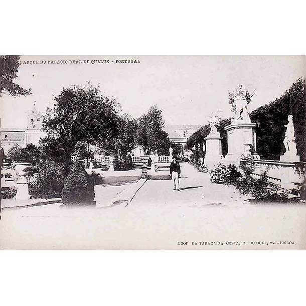 1902 Bilhete Postal de Queluz. Parque do Palácio Real