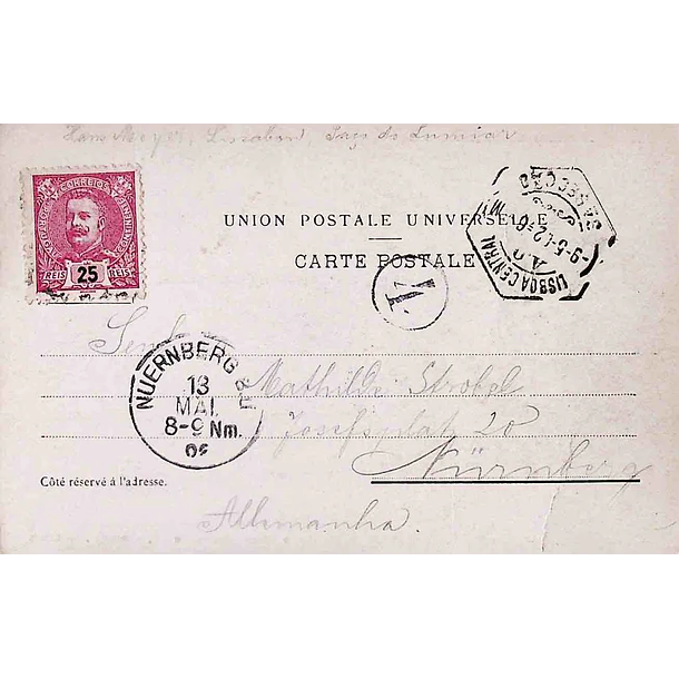 1902 Bilhete Postal de Queluz. Parque do Palácio Real