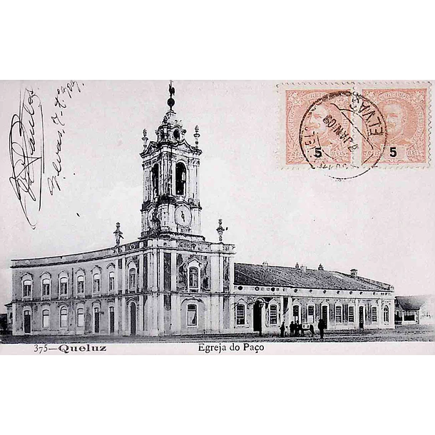 1904 Bilhete Postal de Queluz. Igreja do Paço
