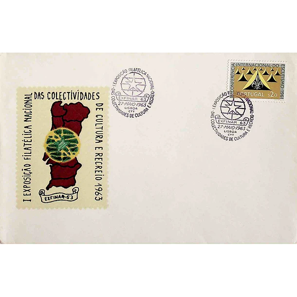 1963 Carimbo Comemorativo da 1º Exposição Filatélica Nacional das Colectividades de Cultura e Recreio