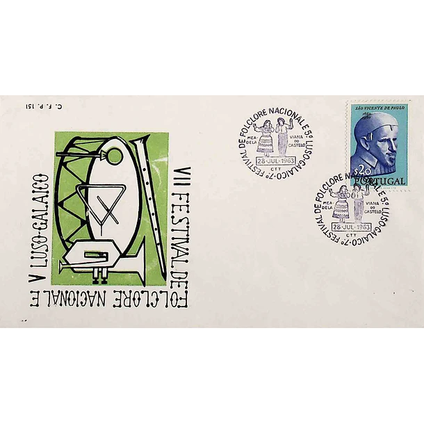 1963 Carimbo Comemorativo do 7º Festival de Folclore Nacional