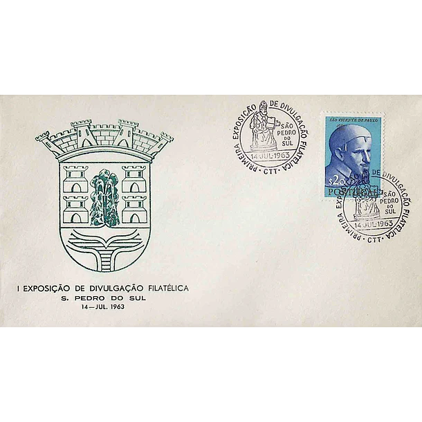1963 Carimbo Comemorativo 1ª Exposição de Divulgação Filatélica de São Pedro do Sul