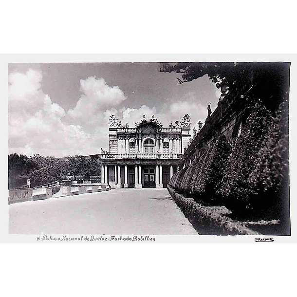 1950's Bilhete Postal de Queluz. Palácio Nacional. Fachada Robillion