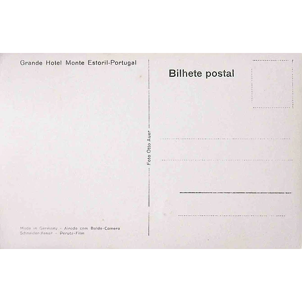 1950's Bilhete Postal do Monte Estoril. Grande Hotel