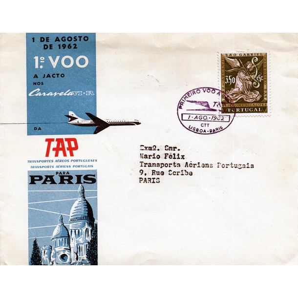 1962 1º Voo TAP Lisboa - Paris 1
