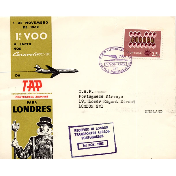 1962 1º Voo TAP Lisboa - Londres