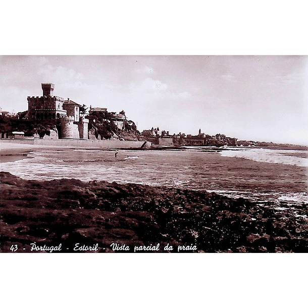 1940's Bilhete Postal do Estoril. Vista Parcial da Praia