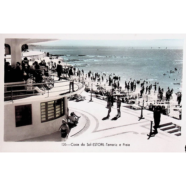 1950's Bilhete Postal do Estoril. Tamariz e Praia