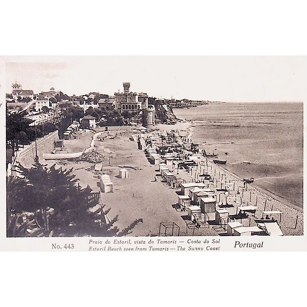 1930's Bilhete Postal do Estoril. Praia do Estoril, vista do Tamariz 1