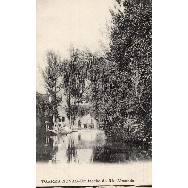 1904 Bilhete Postal de Torres Novas. Um trecho do rio Almonda 1