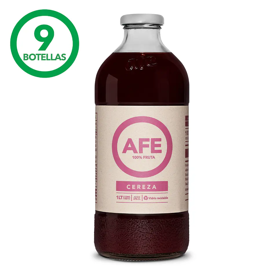 JUGO DE CEREZA: 9 BOTELLAS AFE 1 LITRO 1