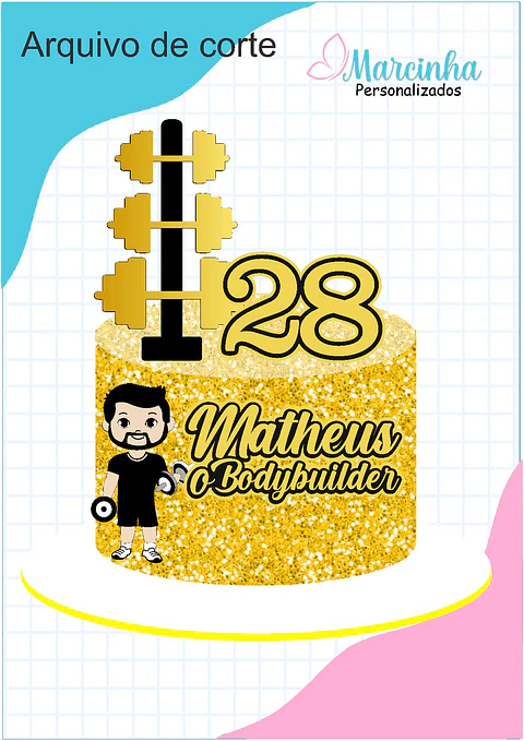 Arquivo de Corte topo de bolo academia 