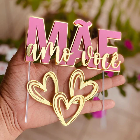 Arquivo de Corte TOPO DE BOLO MÃE AMO VC