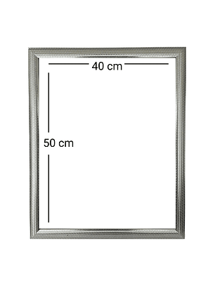 Marco para fotos 40x50 cubierta metalica plateada