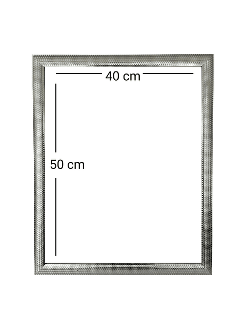 Marco para fotos 40x50 cubierta metalica plateada 2