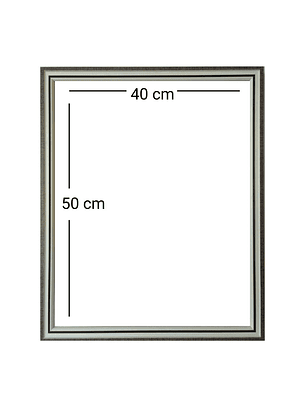Marco para fotos ribete gris y negro 40x50