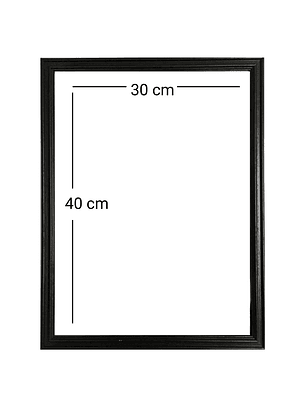 Marco para fotos negro ribete 30x40 MDF