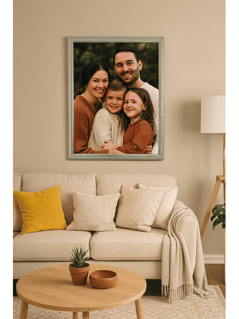 Marco para fotos 40x50 cubierta metalica plateada 3