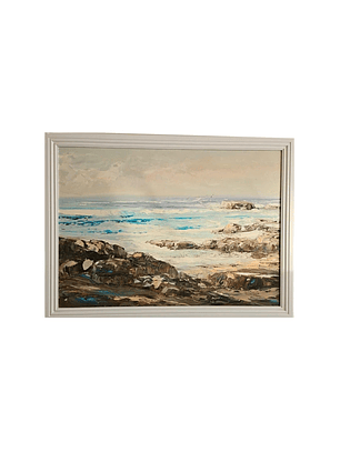  Cuadro decorativo marina Rocas al atardecer enmarcado 50x70 MDF 