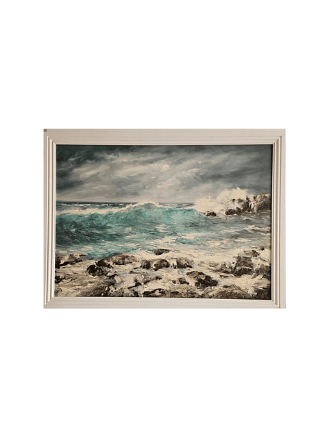 Hermoso cuadro al oleo sobre soporte rígido en marco 50x70 MDF 1