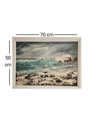 Hermoso cuadro al oleo sobre soporte rígido en marco 50x70 MDF