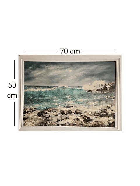 Hermoso cuadro al oleo sobre soporte rígido en marco 50x70 MDF 2