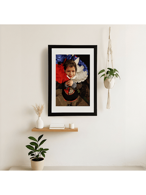 Marco para fotos madera MDF color negro 40x60  3