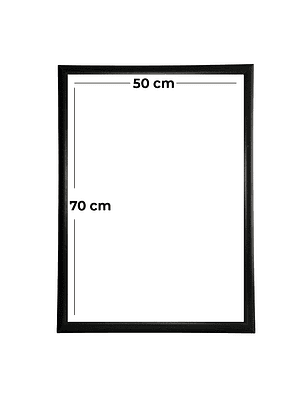Marco para fotos Negro liso redondeado 50x70 MDF 