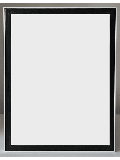 Marco para fotos color negro bisel blanco 30x40 MDF 1