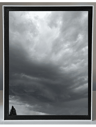 Marco para fotos color negro bisel blanco 30x40 MDF