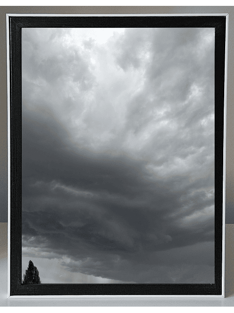 Marco para fotos color negro bisel blanco 30x40 MDF 2