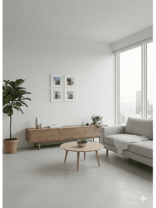 Marco madera MDF blanco liso con paspartú y vidrio 20x20 cms. 