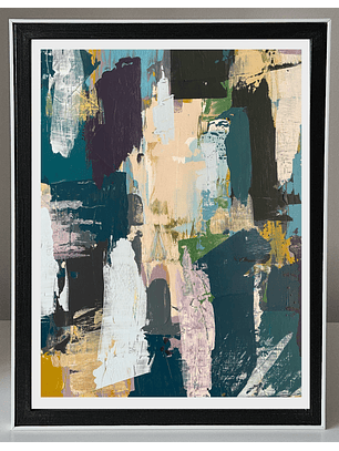 Marco para fotos color negro bisel blanco 30x40 MDF