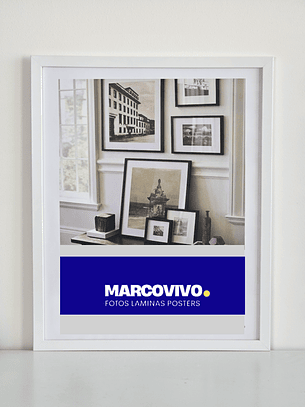 Marco madera MDF Blanco liso 40x50 Acrílico 