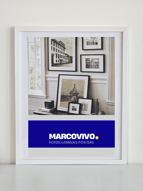 Marco madera MDF Blanco liso 40x50 Acrílico  2