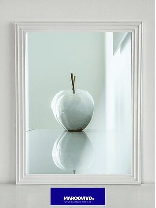 Marco para fotos Blanco estriado 30x40 MDF vidrio