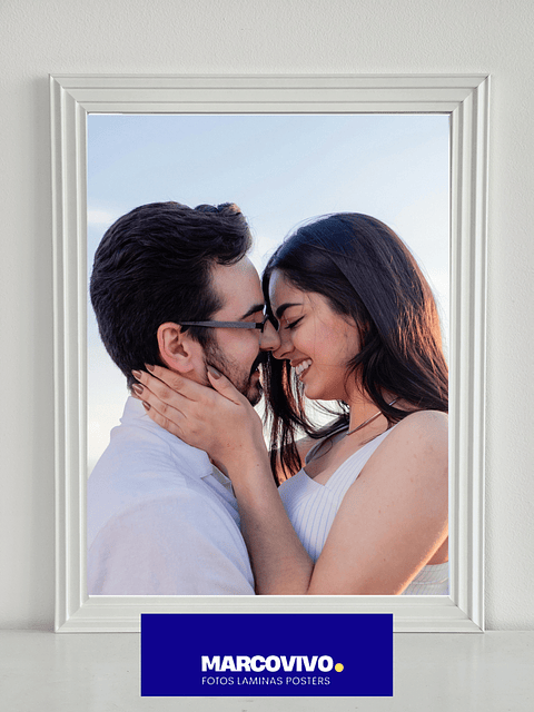 Marco para fotos Blanco estriado 30x40 MDF vidrio 3