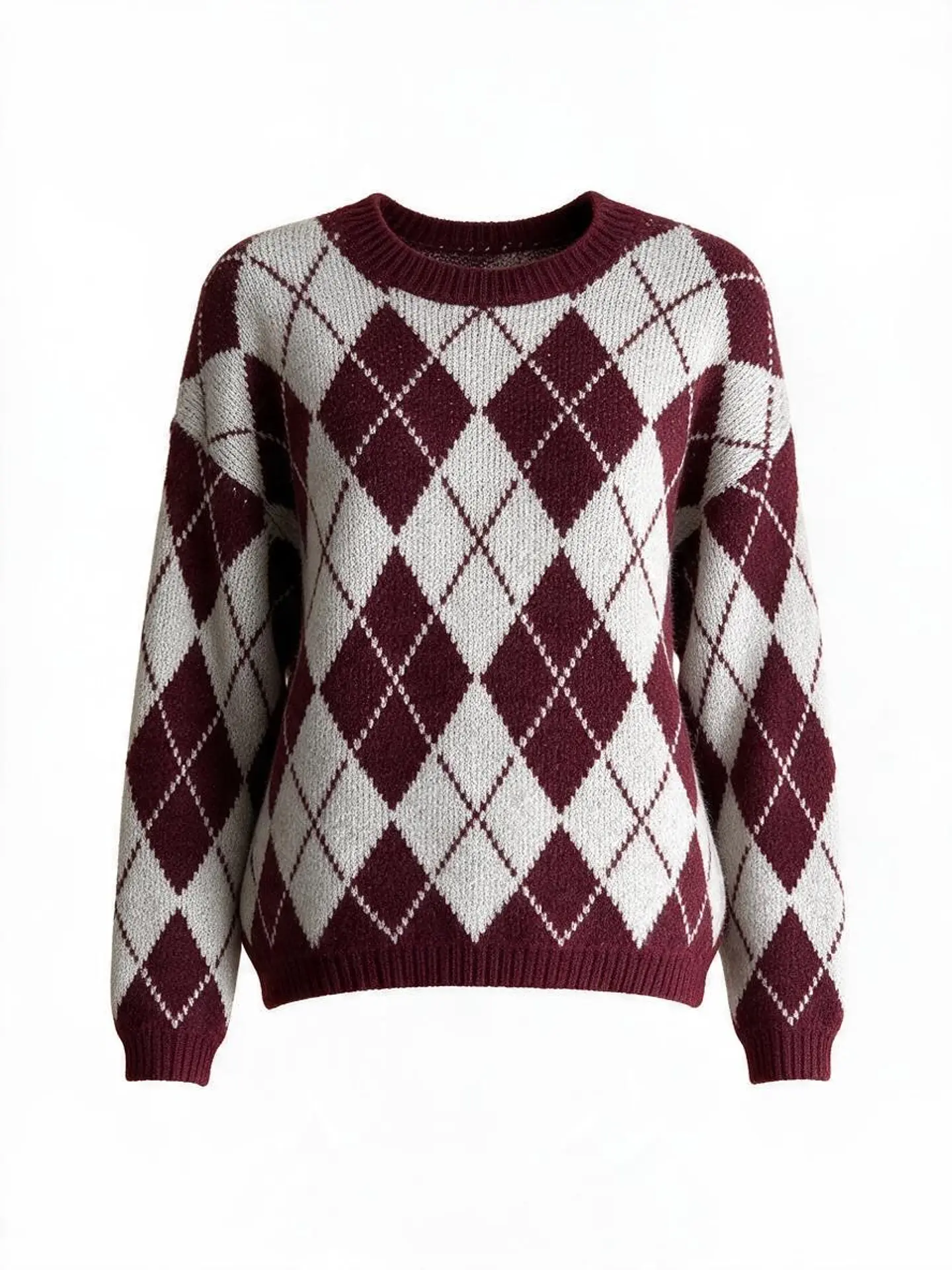 Camisola de malha padrão argyle 1