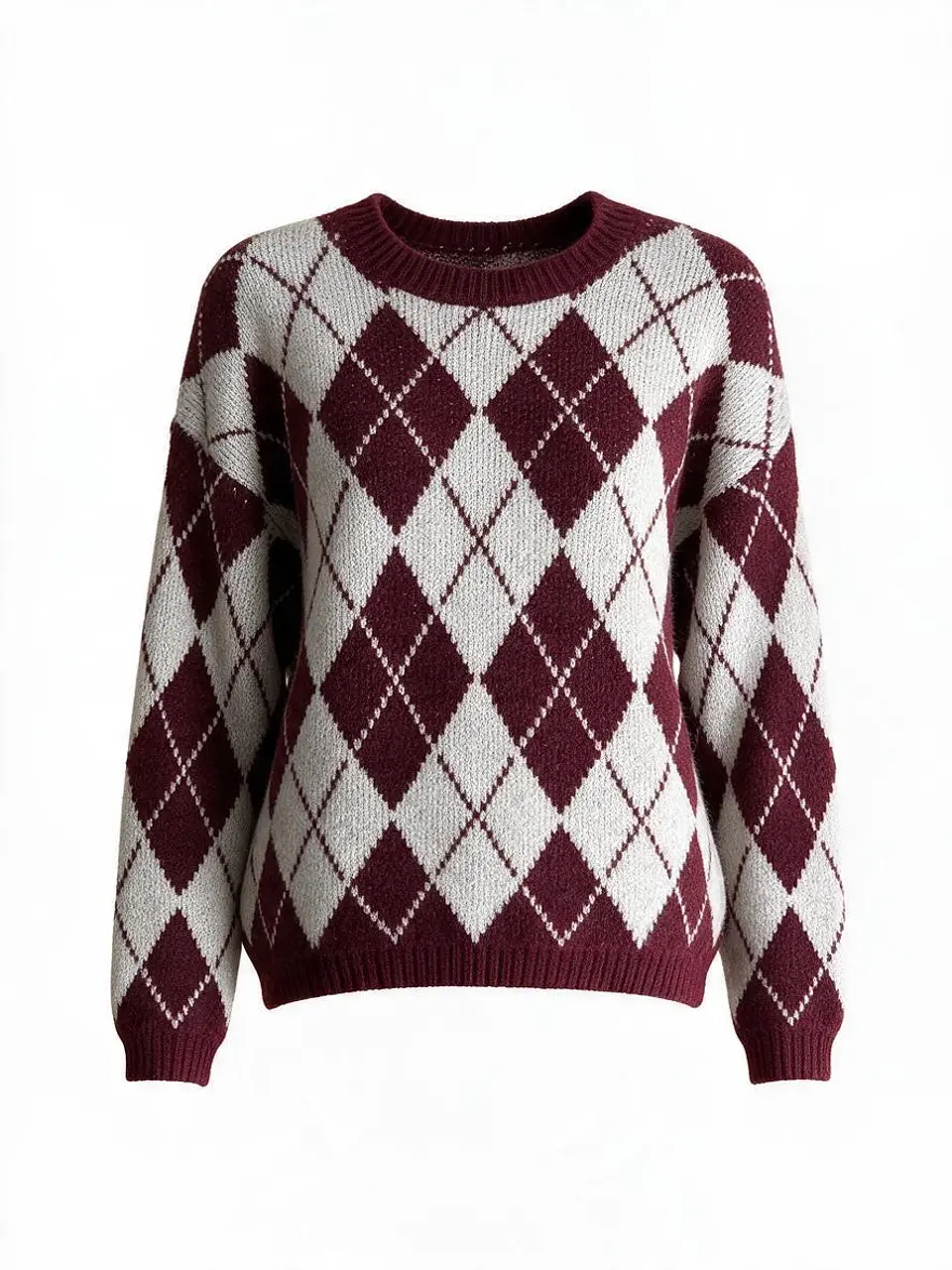 Camisola de malha padrão argyle 1