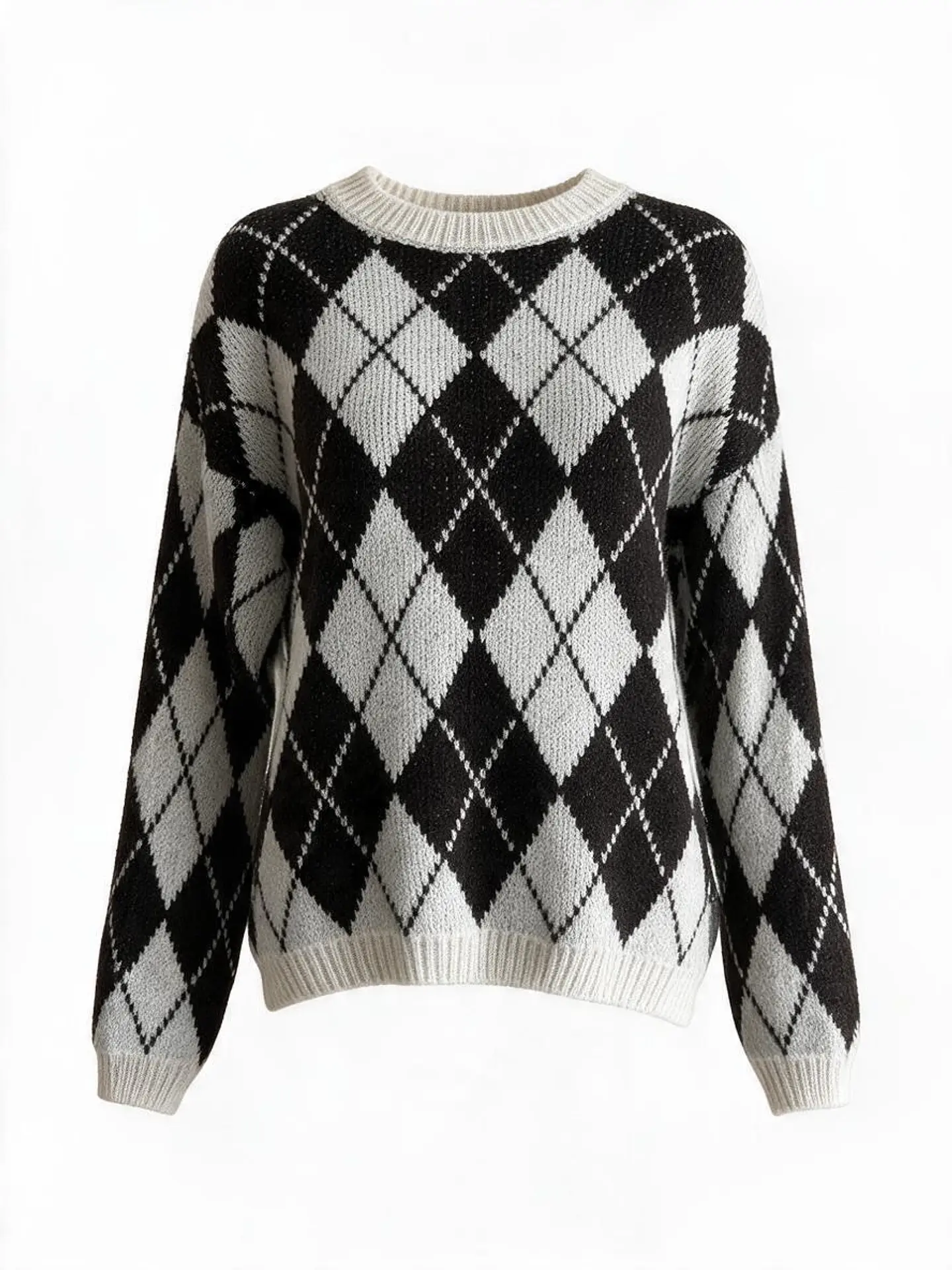 Camisola de malha padrão argyle 2