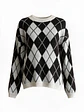 Camisola de malha padrão argyle - Thumbnail 2