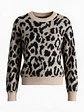 Camisola malha fina padrão animal - Thumbnail 1