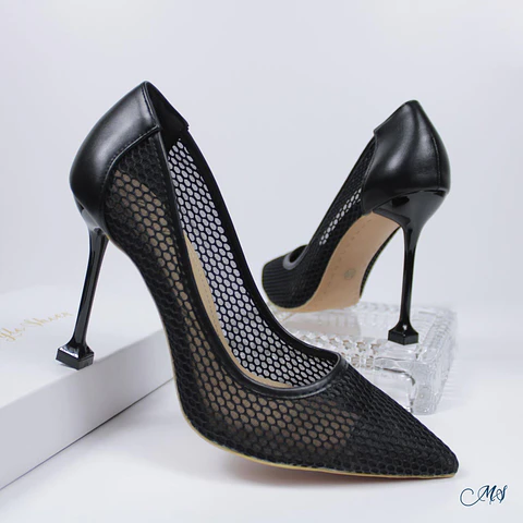 Stilettos Malla Marglo 16 Negro